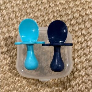 Geabease Infant Feeding Spoon Set - Aqua and Navy